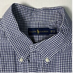 Ralph Lauren Big 2XB Gingham Button Down Shirt Men Long Sleeve Red Pony Logo